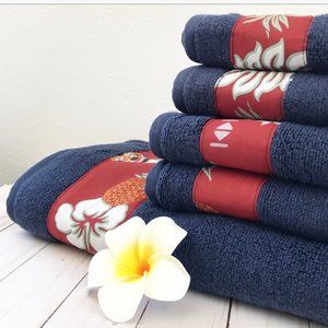 Handmade Polynesian Print Bath Towels